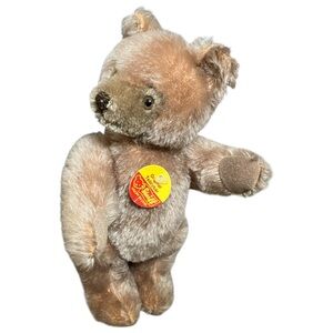 Vtg Steiff Teddy Bear Fully Jointed 9.5" Made in West Germany Button In Ear Tag